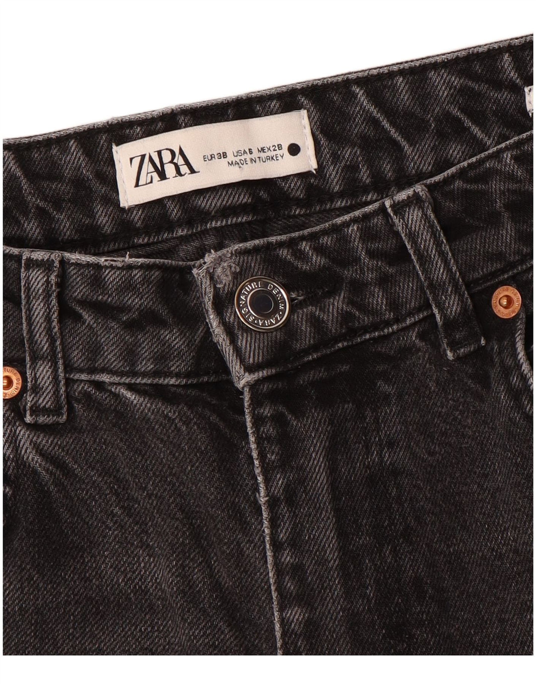 Женские прямые джинсы Zara EU 38, маленькие W28 L32, серые