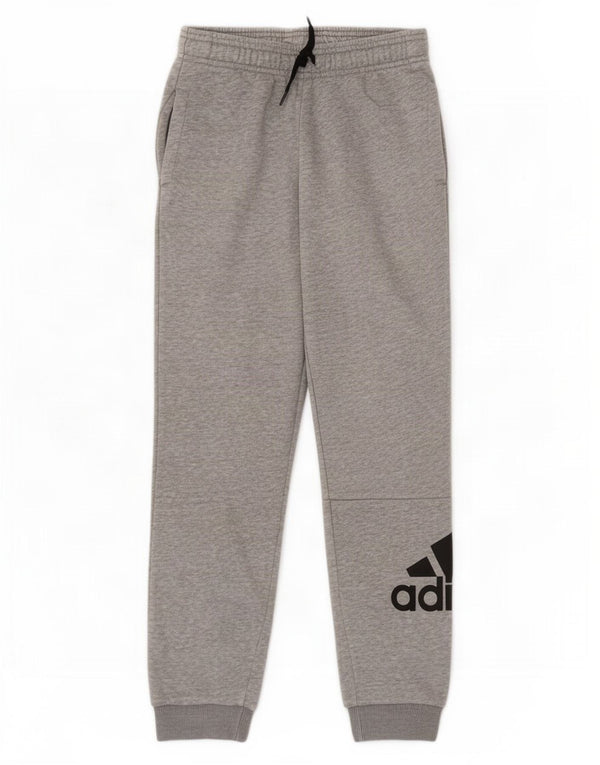 Adidas Спортивный костюм с графическим рисунком для мальчиков, брюки для бега, 9–10 лет, серые в крапинку