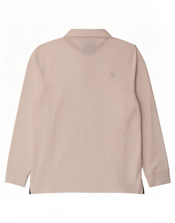 Crew Clothing Мужская рубашка поло с длинным рукавом, большой белый хлопок