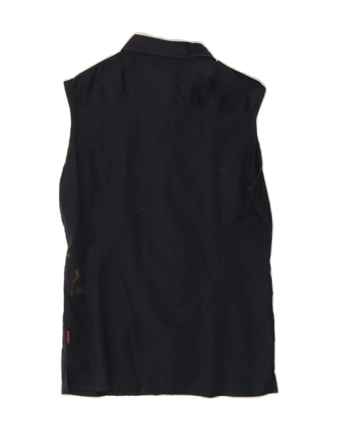 INVICTA Womens Sleeveless Shirt Blouse UK 12 Medium Navy Blue Linen Vintage Invicta and Second-Hand Invicta from Messina Hembry 