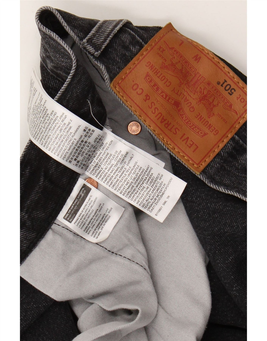 Мужские укороченные джинсы LEVI'S 501 W48 L26 Серые, хлопок