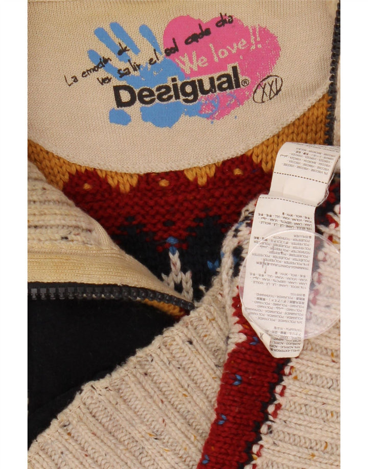 Женский кардиган DESIGUAL UK 20 2XL из полиэстера в белую полоску