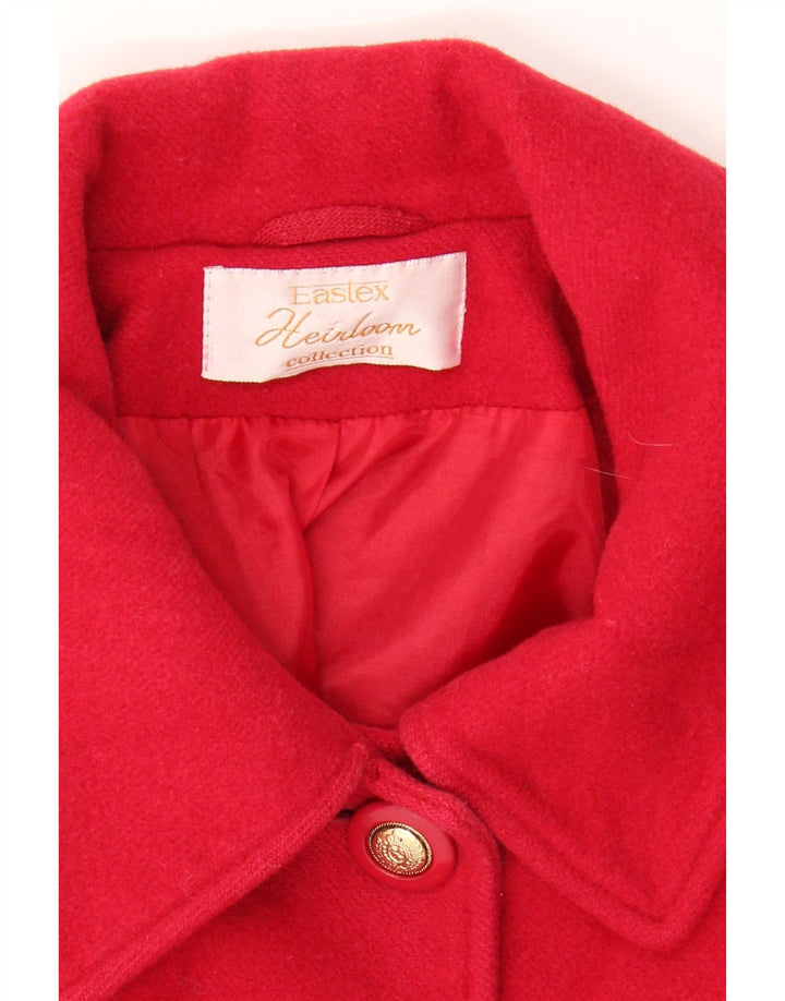 EASTEX Womens Overcoat UK 14 Medium Red Wool Vintage Eastex and Second-Hand Eastex from Messina Hembry 