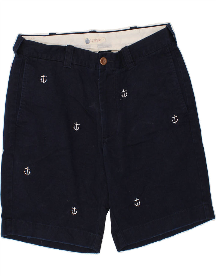 J. CREW Mens Graphic Chino Shorts W31 Medium Navy Blue Spotted Cotton Vintage J. Crew and Second-Hand J. Crew from Messina Hembry 