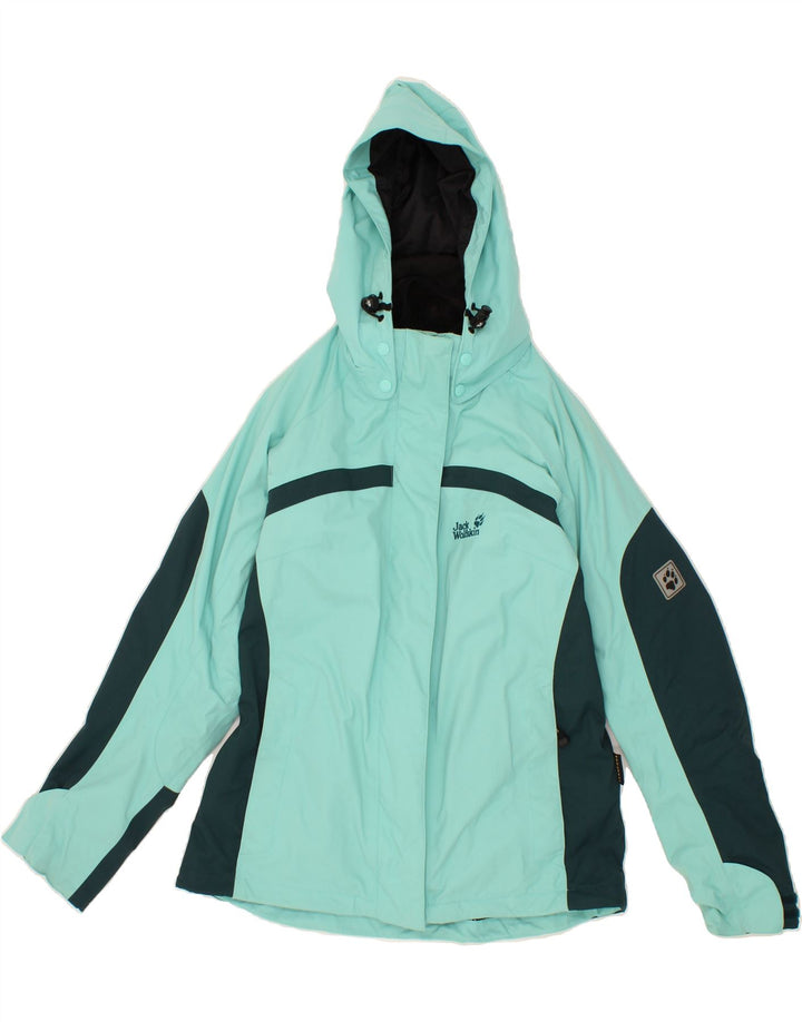 JACK WOLFSKIN Женская ветровка с капюшоном Великобритания 12/14 Средний зеленый