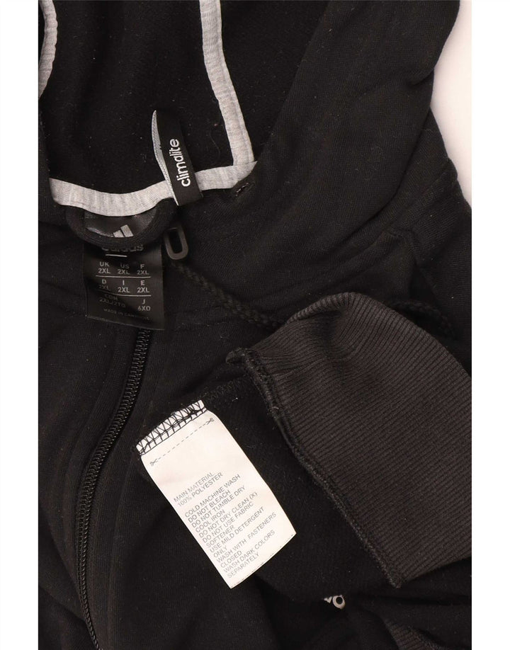 Мужской свитер с капюшоном Adidas Climalite на молнии 2XL, черный полиэстер