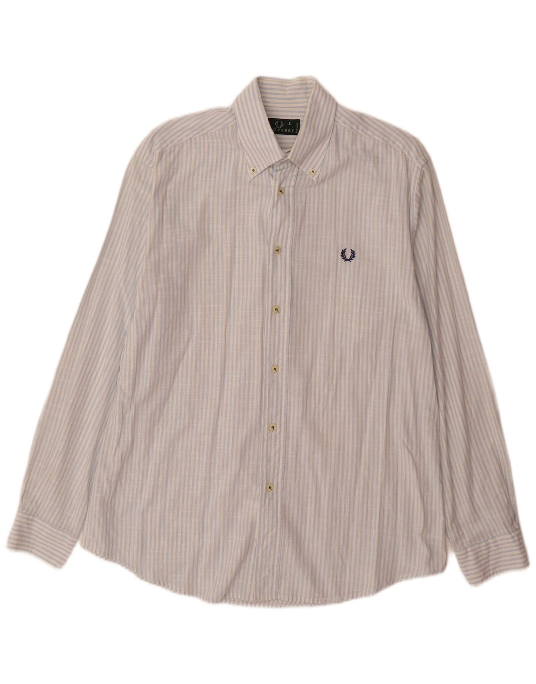 Мужская рубашка Fred Perry в большую синюю полоску из хлопка