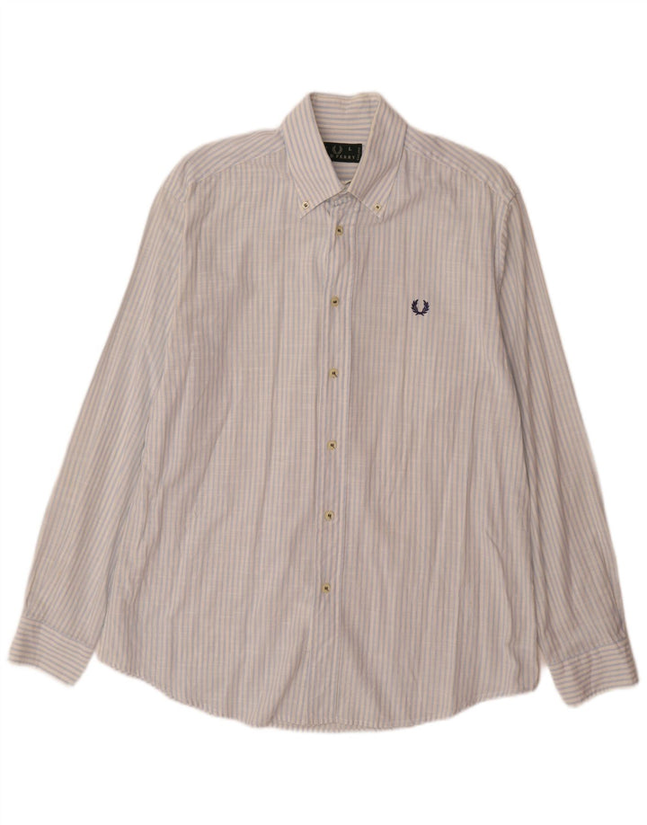 Мужская рубашка Fred Perry в большую синюю полоску из хлопка
