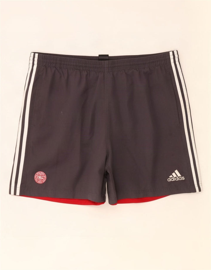 Мужские спортивные шорты Adidas 2XL серые из полиэстера с цветными блоками