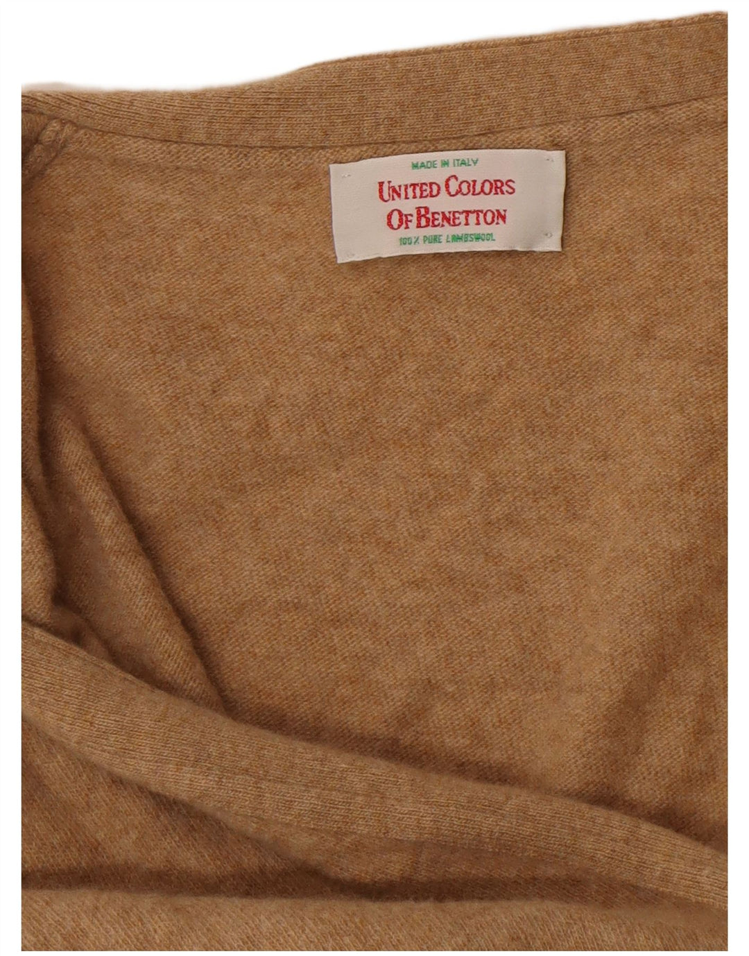 Женский кардиган Benetton UK 16, большой коричневый из овечьей шерсти