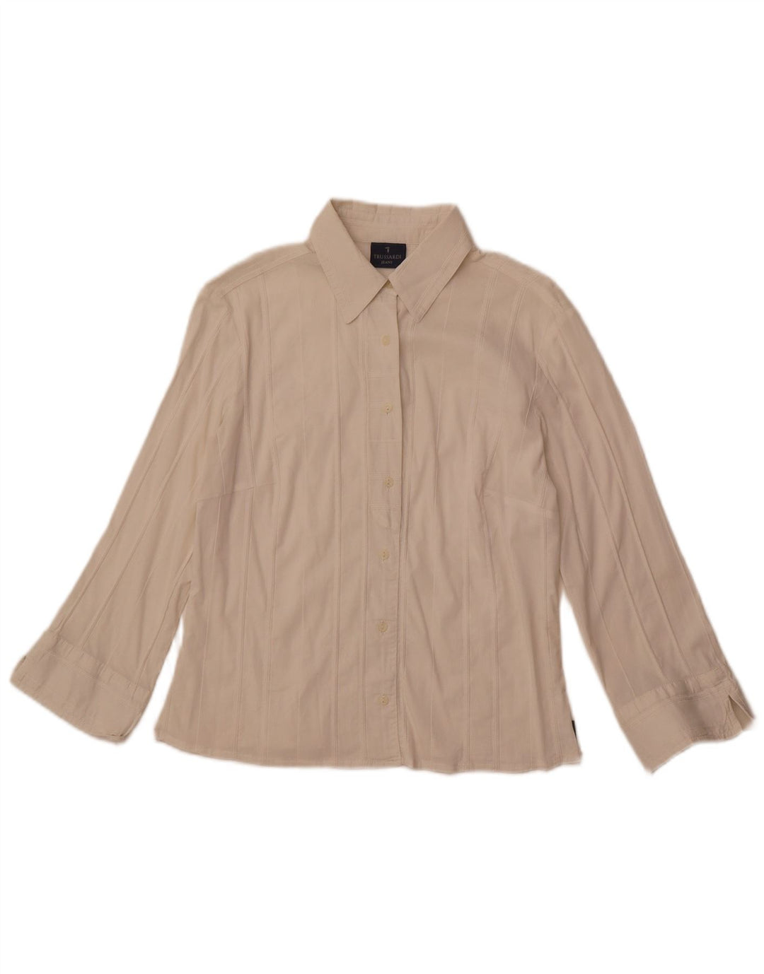 Женская блузка-рубашка TRUSSARDI JEANS UK 14, большая белая полоска