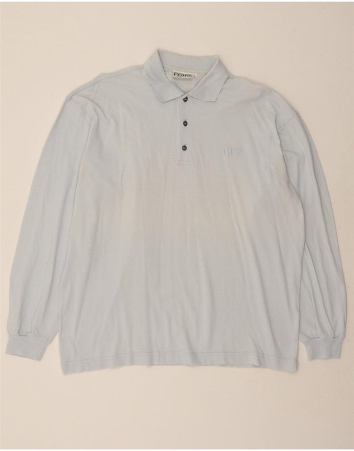 GIANFRANCO FERRE Mens Long Sleeve Polo Shirt Large Blue Vintage Gianfranco Ferre and Second-Hand Gianfranco Ferre from Messina Hembry 