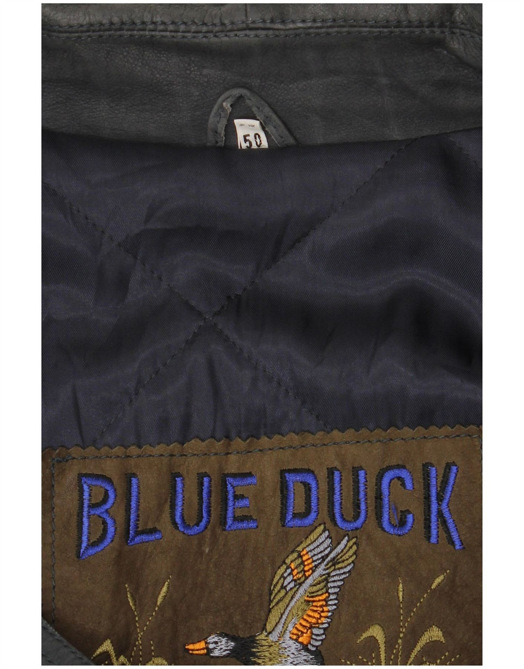 Мужское кожаное пальто Blue Duck IT 50, темно-синее