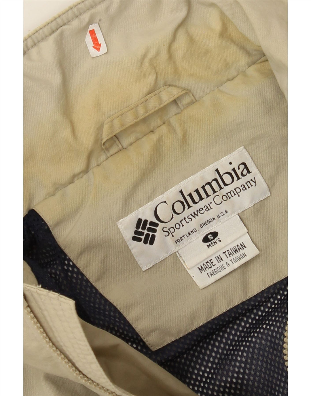 COLUMBIA Mens Bomber Jacket UK 36 Small Beige