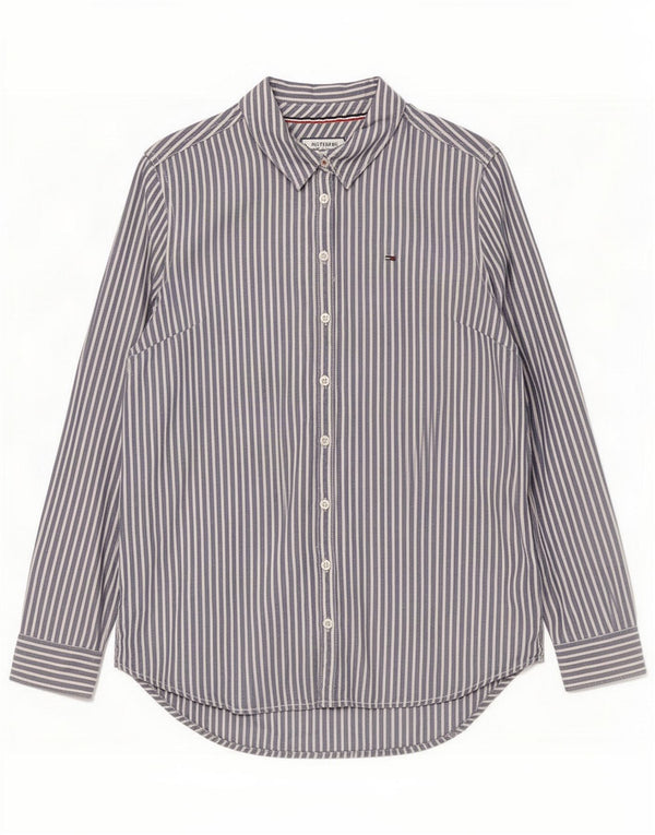 Женская рубашка Tommy Hilfiger UK 14, лиоцелл, большая темно-синяя полоска в тонкую полоску