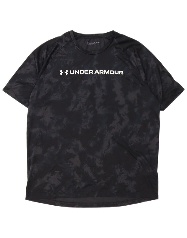 Мужская футболка с рисунком Under Armour Heat Gear, топ XL, черный полиэстер тай-дай