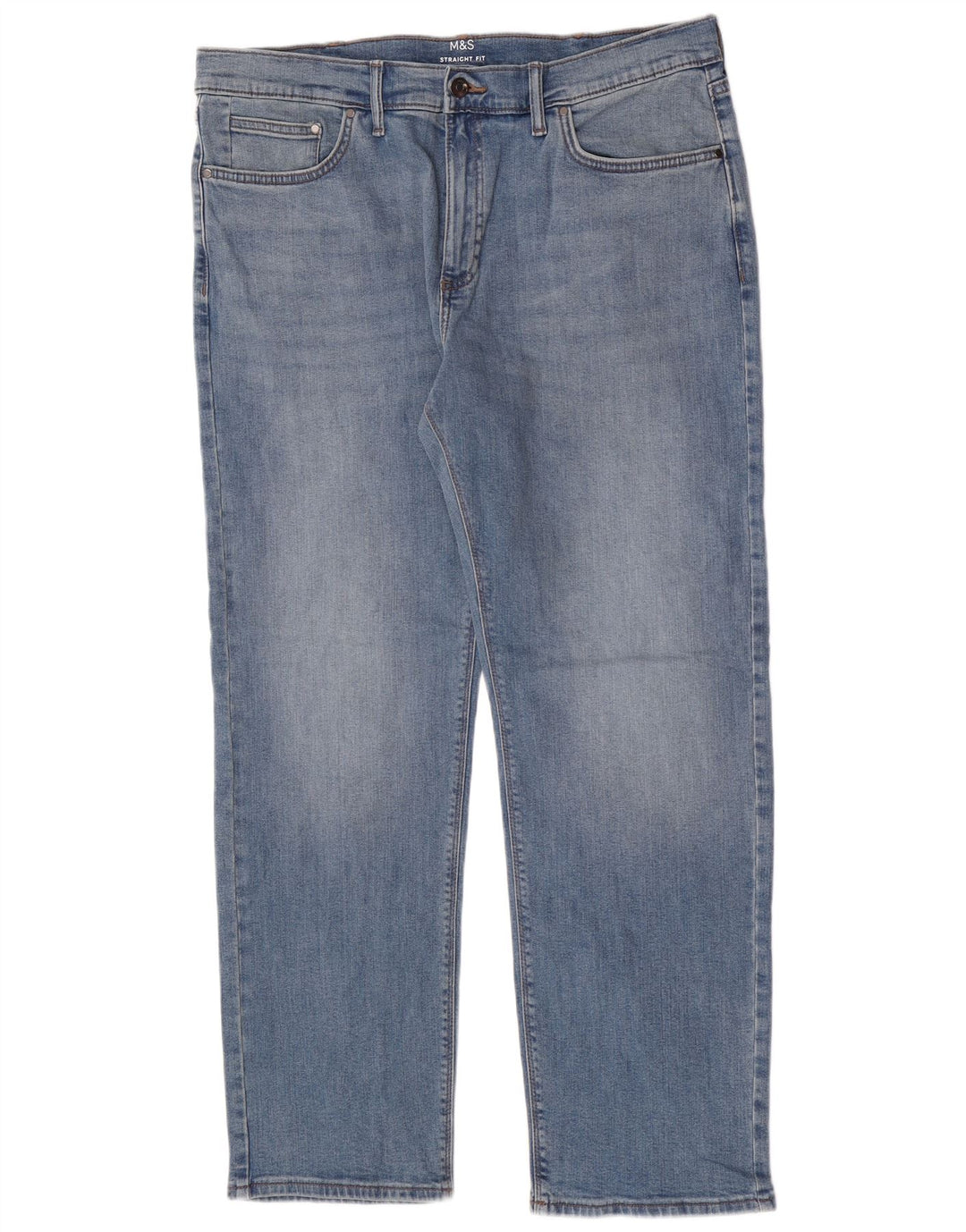Мужские короткие прямые джинсы Marks & Spencer W36 L29 синие, хлопок