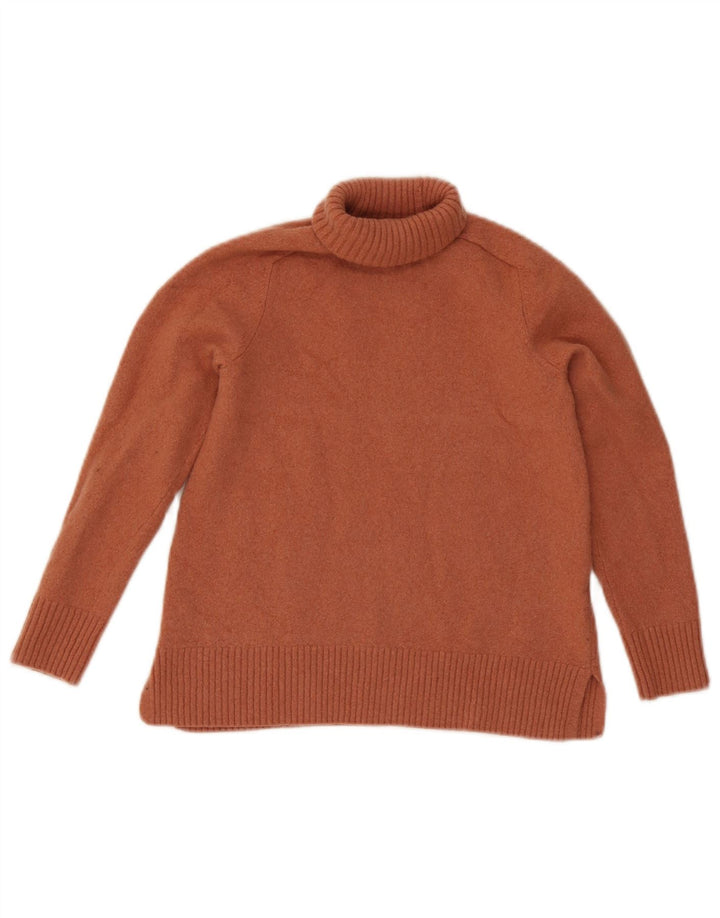 Джемпер с высоким воротником Massimo Dutti для девочек, 7–8 лет, маленький коричневый шерстяной свитер