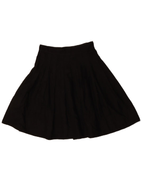 Женская плиссированная юбка-трапеция Benetton UK 12 Medium W30, черный лен