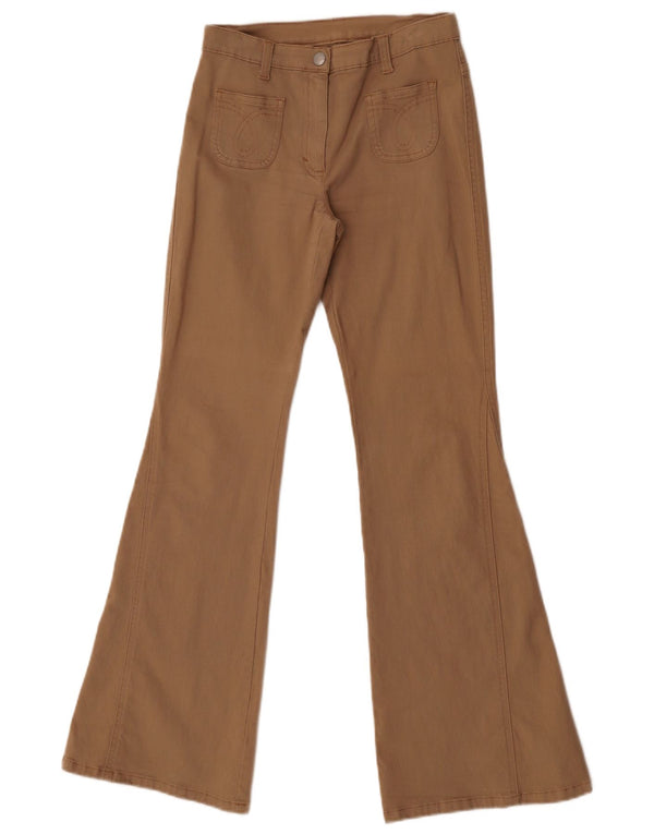 Расклешенные повседневные брюки Benetton для девочек 11–12 лет, размер XL W24 L30, коричневый хлопок