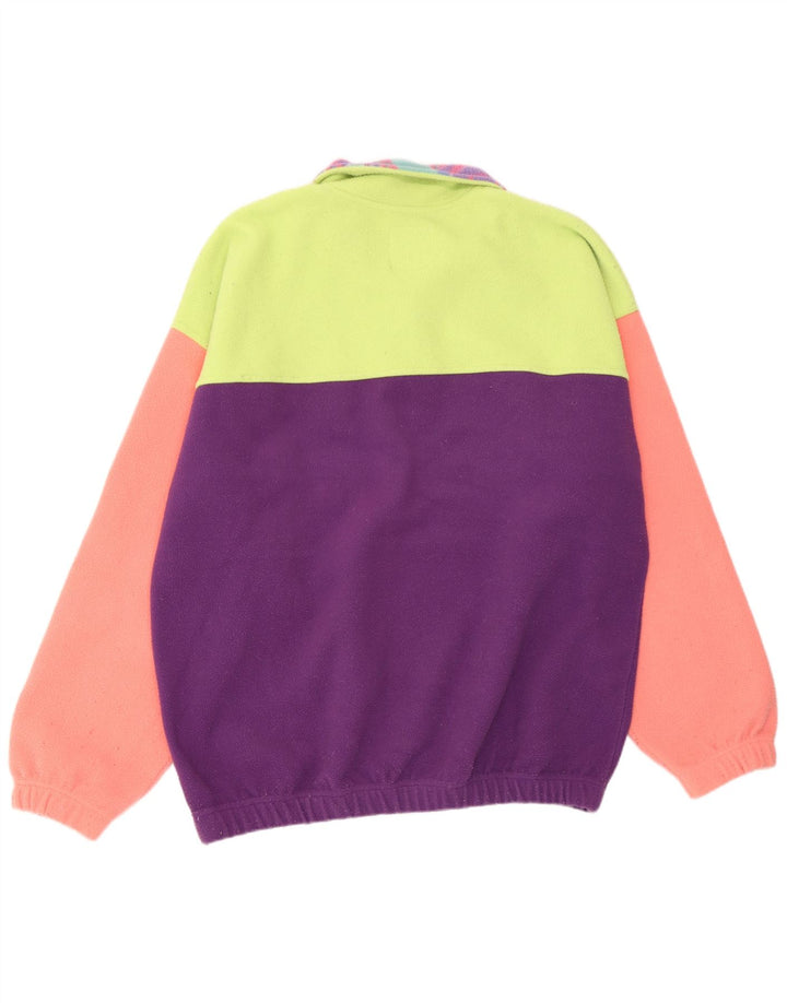 Мужской флисовый джемпер Benetton с воротником на молнии XL, разноцветный полиэстер с геометрическим рисунком
