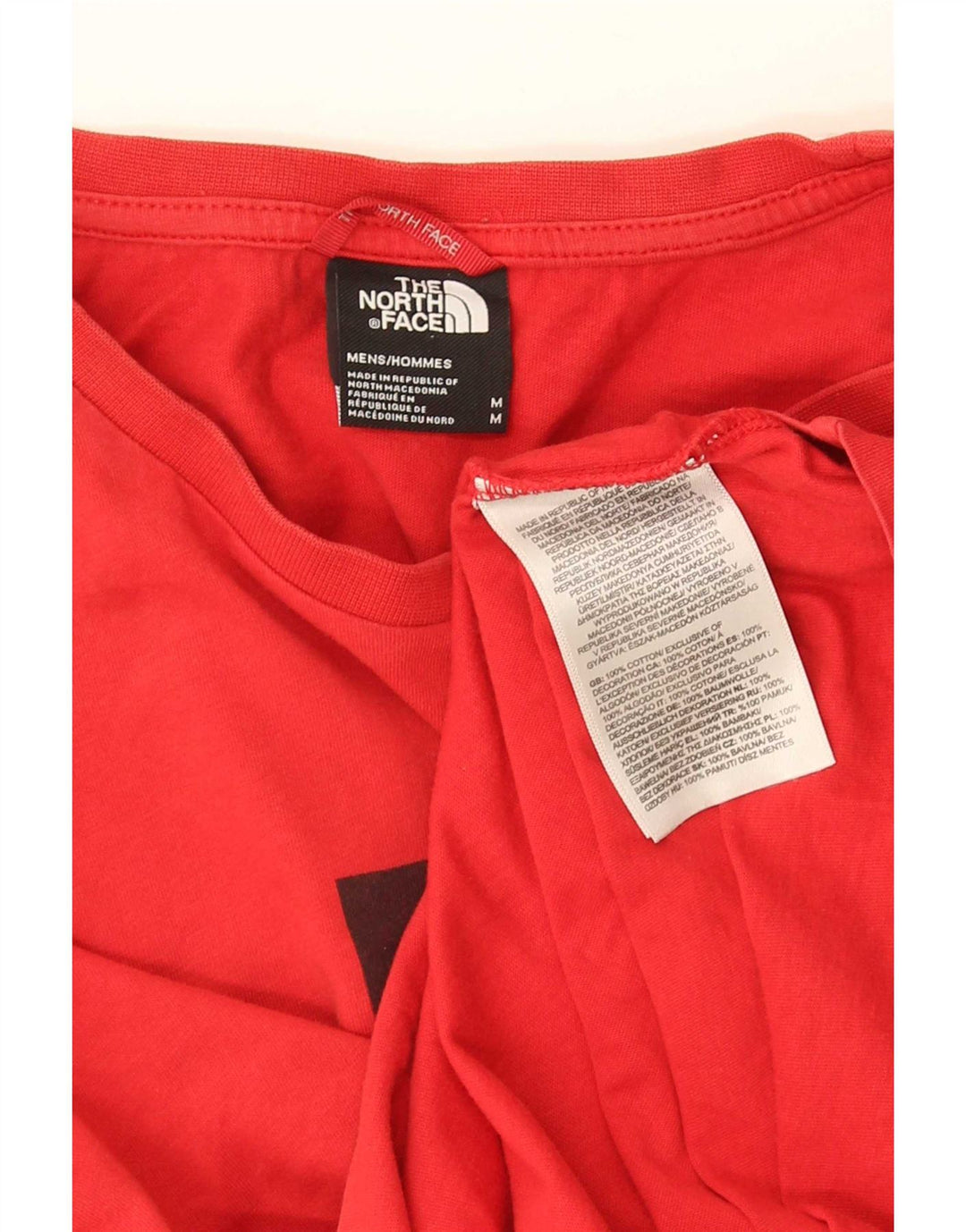 Мужская футболка с рисунком The North Face, хлопковый топ среднего красного цвета