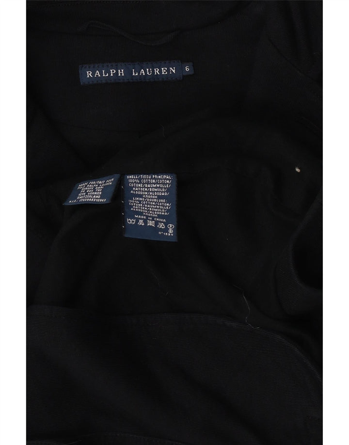 Женский пиджак на 3 пуговицах Ralph Lauren, размер США 6, средний черный хлопок