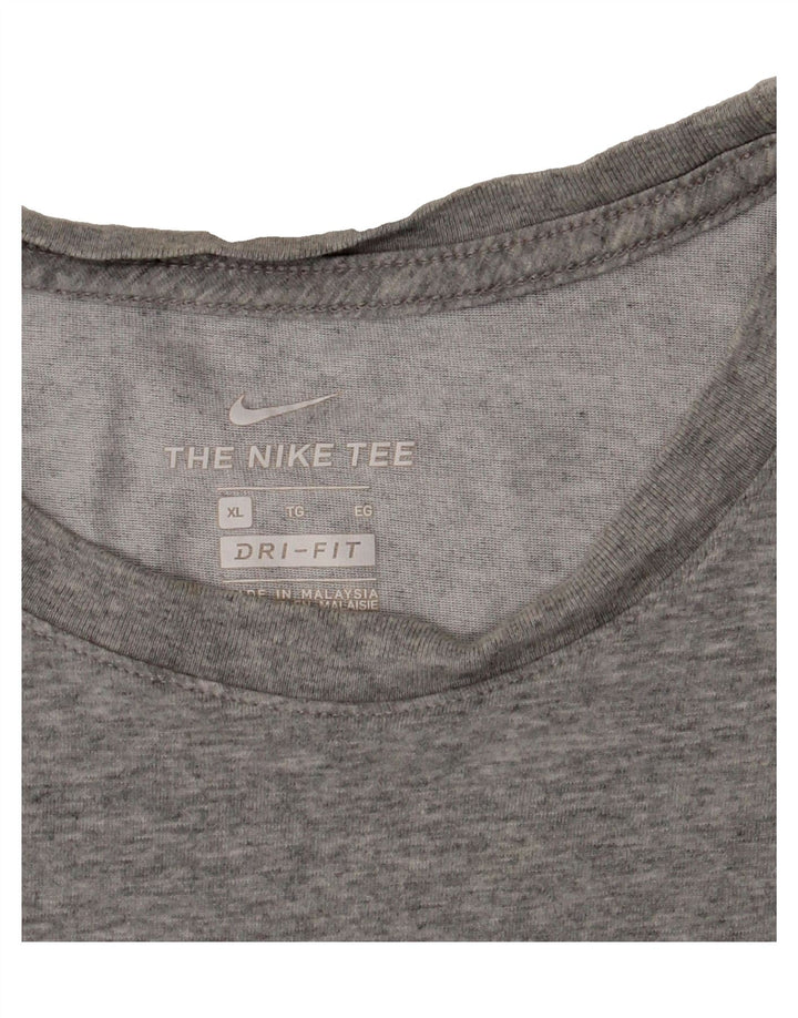 NIKE Mens Dri Fit T-Shirt Top XL Grey Cotton Vintage Nike and Second-Hand Nike from Messina Hembry 