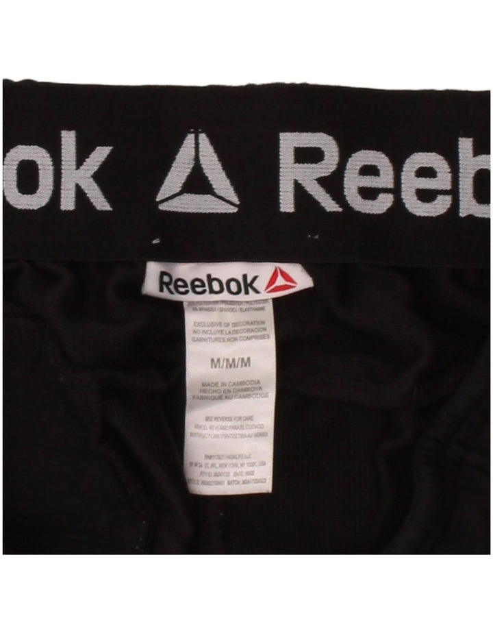 REEBOK Mens Sport Shorts Medium  Black Cotton