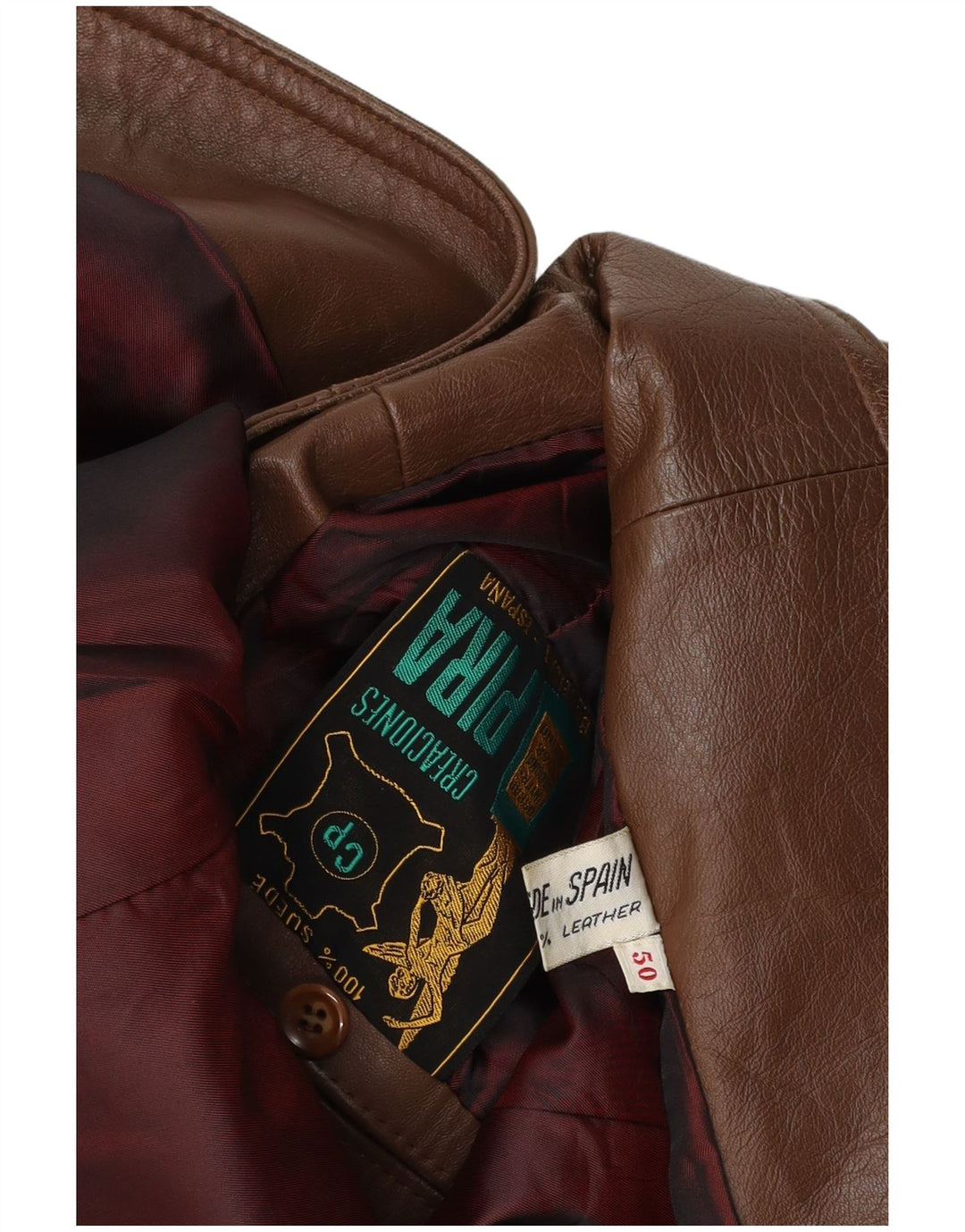 Винтажный мужской кожаный пиджак на 3 пуговицах, большой коричневый замшевый пиджак EU 50