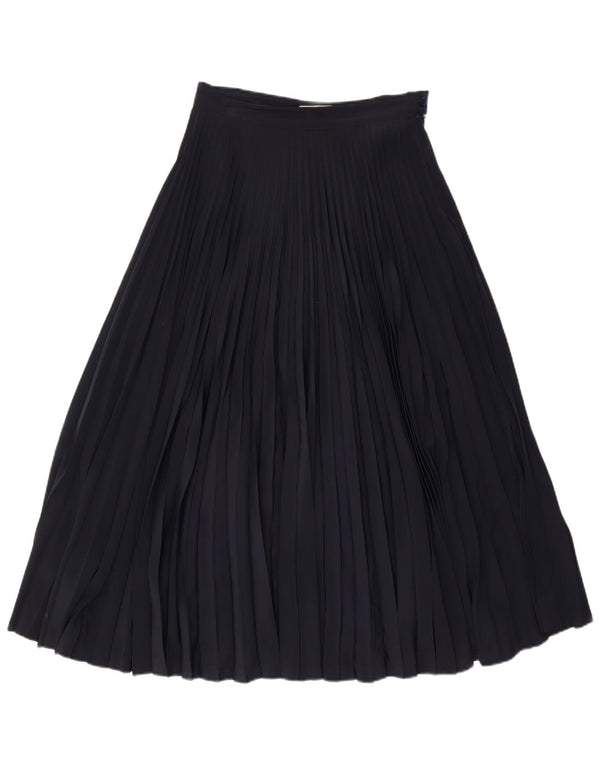 Женская плиссированная юбка с высокой талией Max Mara UK 14 Medium W20 Темно-синий