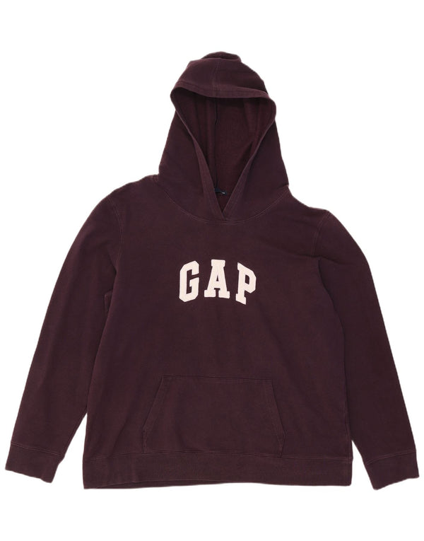 Женский джемпер с капюшоном Gap UK 18 XL, бордовый хлопок, с рисунком