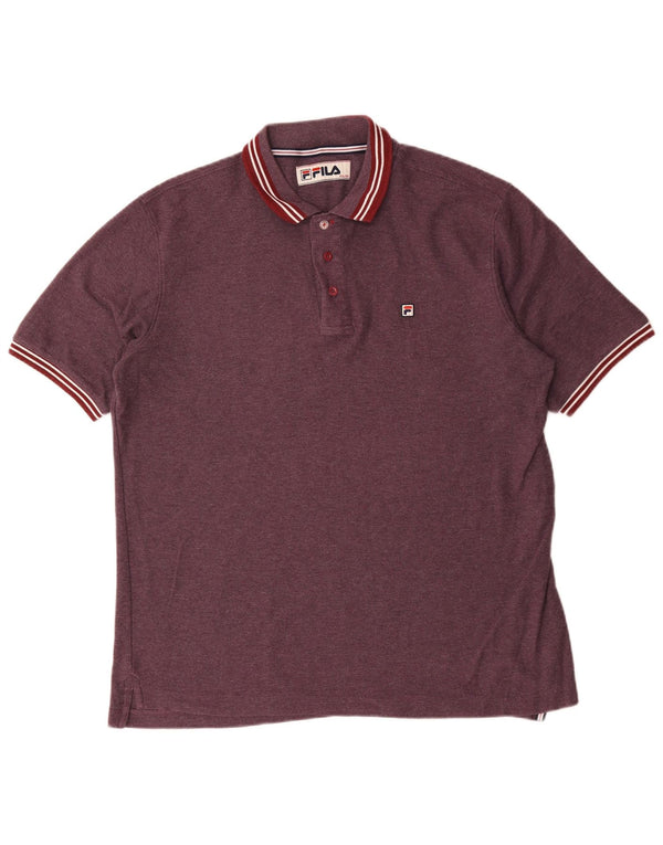 Fila Mens Polo Shirt IT 56 2XL Burgundy Polyester