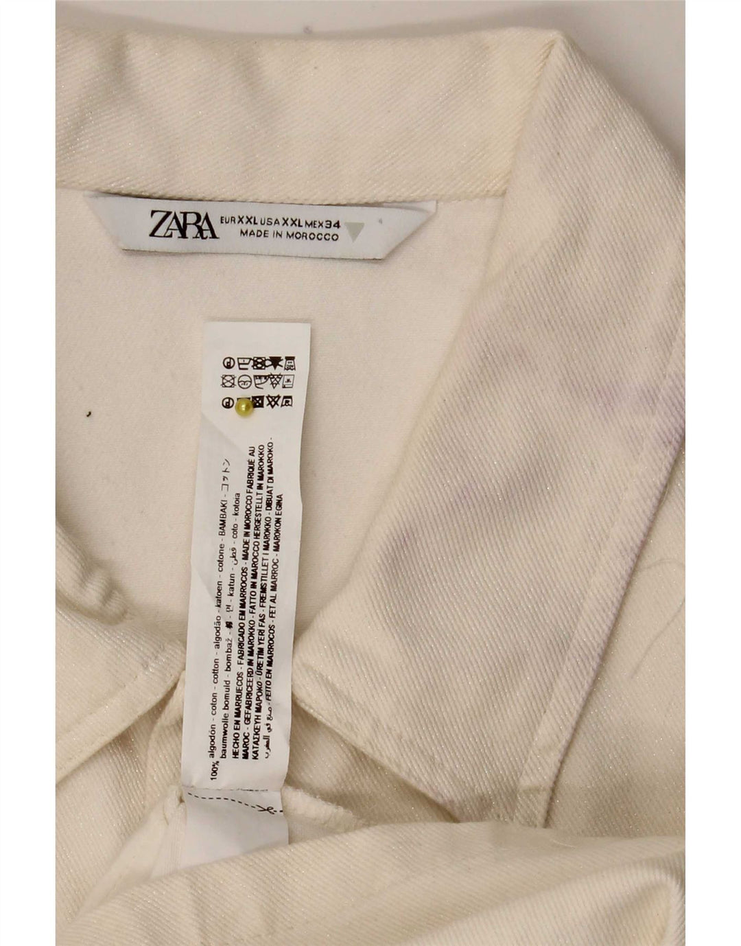 Женский джинсовый комбинезон Zara UK 20 2XL, белый хлопок