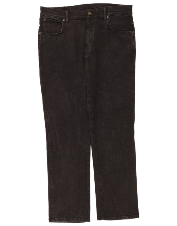 Мужские прямые джинсы Wrangler стандартного кроя W36 L32, черный хлопок