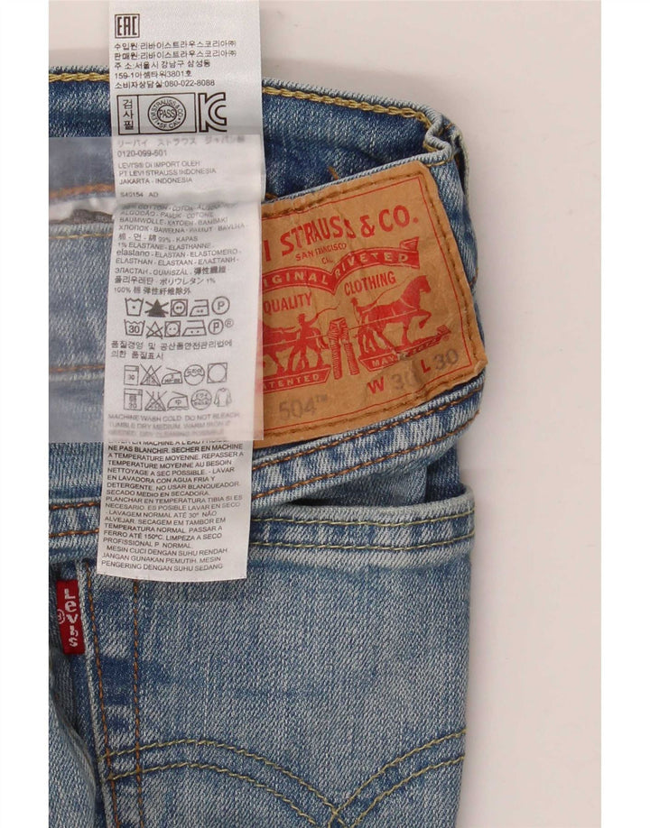 Мужские прямые джинсы Levi's 504 W30 L30 синие, хлопок