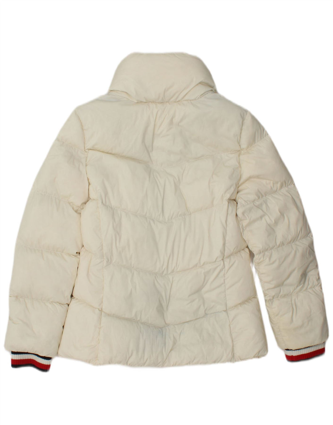 TOMMY HILFIGER Womens Padded Jacket UK 10 Small Off White Polyester