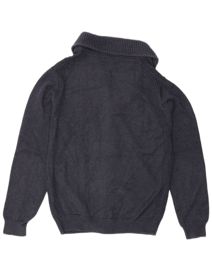 Мужской кардиган Massimo Dutti, средний темно-синий хлопковый свитер