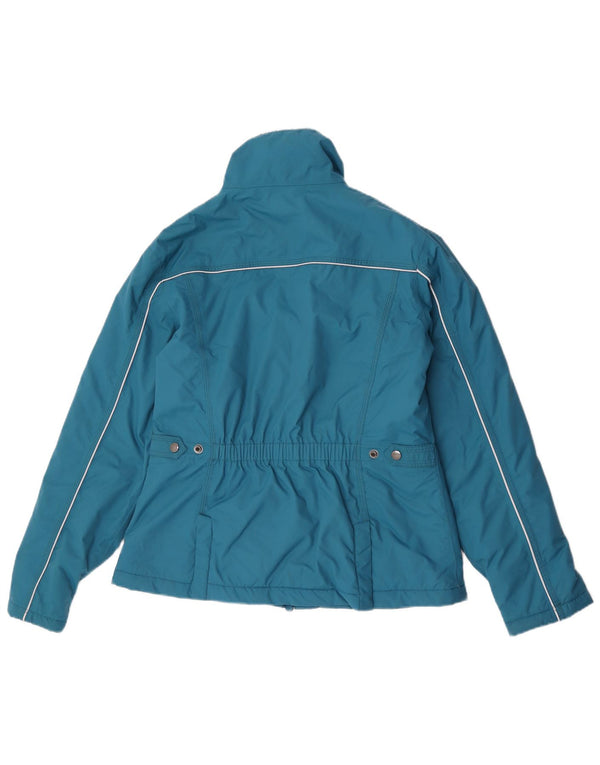 Винтажная женская ветровка UK 14, средний синий нейлон