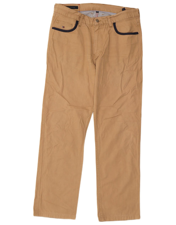 TOMMY HILFIGER Мужские прямые повседневные брюки W33 L29 Бежевые хлопковые