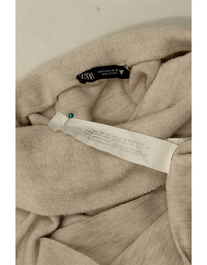 Женский жилет Zara UK 10, маленький, бежевый, полиэстер