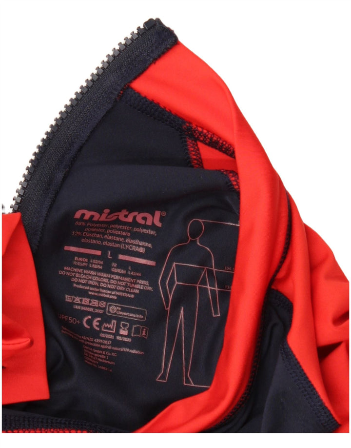 Мужской топ с рисунком Mistral, длинный рукав, большой, темно-синий, полиэстер с цветными блоками