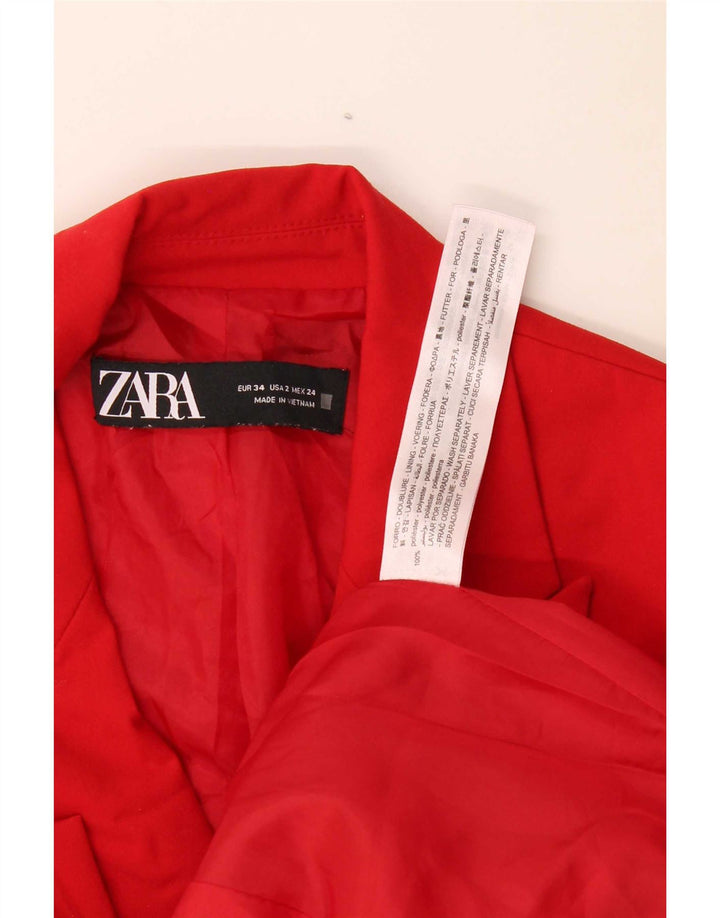 Zara Женский пиджак оверсайз на 1 пуговице EU 34 2XS Красный полиэстер