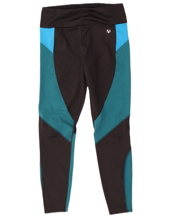 Женские леггинсы Marks & Spencer UK 14, средний черный, полиэстер с цветными блоками