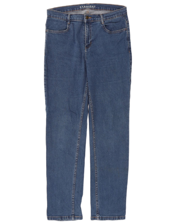 Женские прямые джинсы Marks & Spencer UK 12, средние W30 L30, синие, хлопок