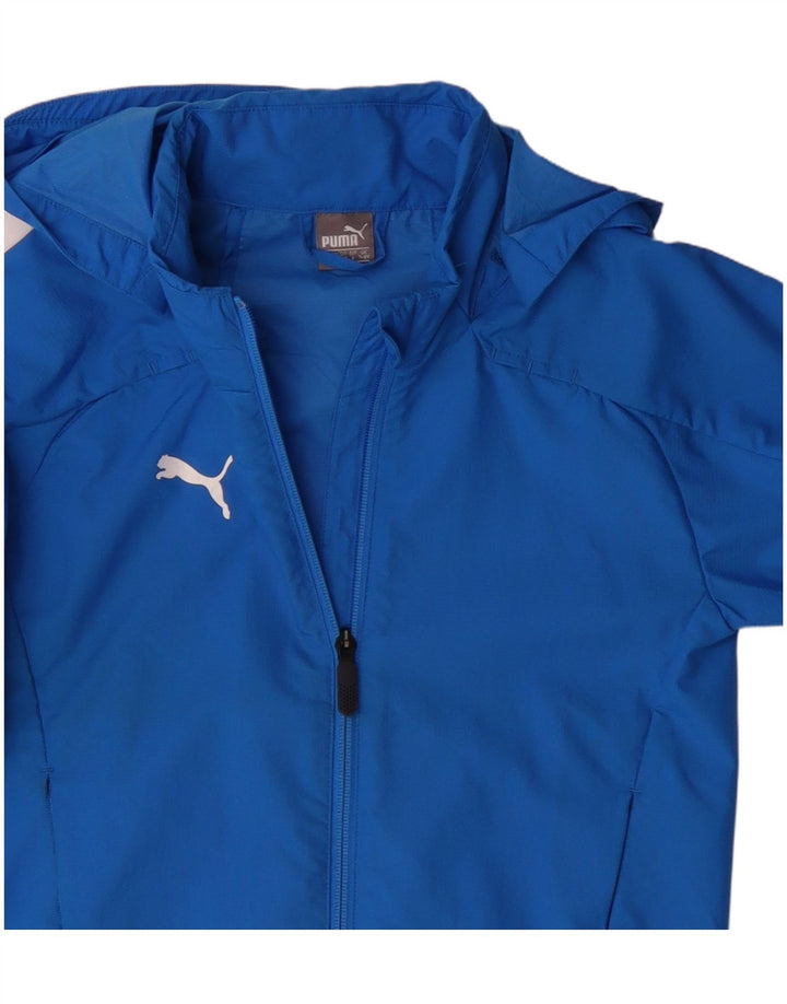 Дождевик с капюшоном Puma для мальчиков 7-8 лет, синий полиэстер