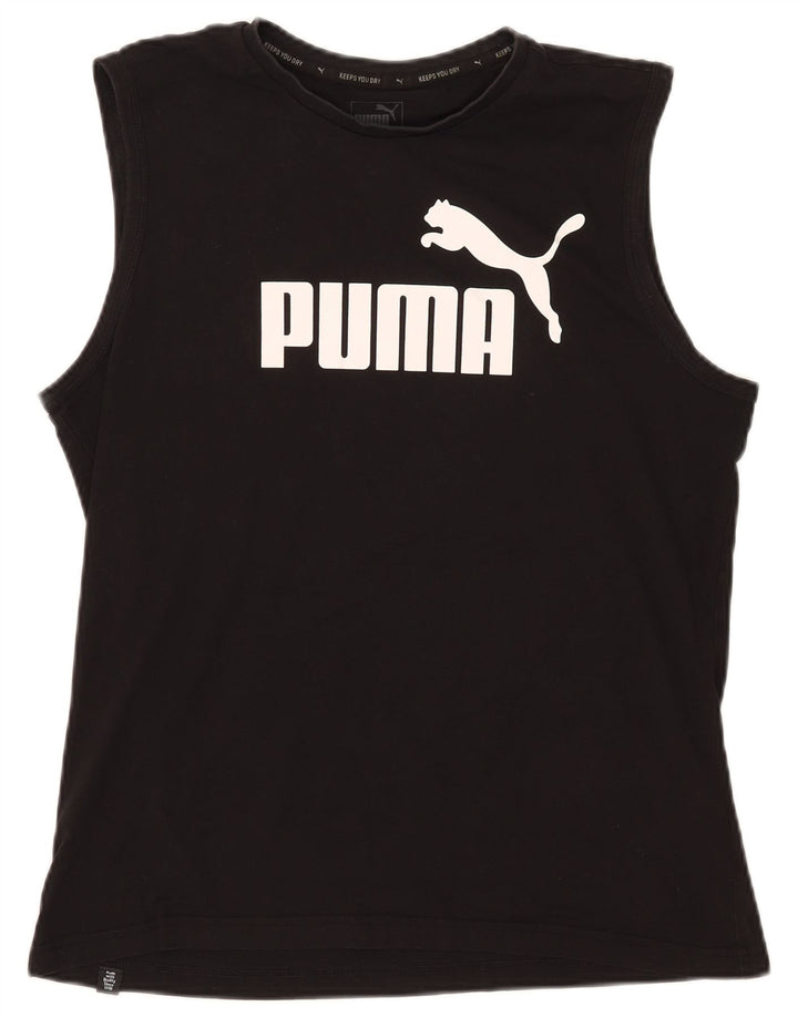 Мужской жилет с рисунком Puma, большой черный хлопковый