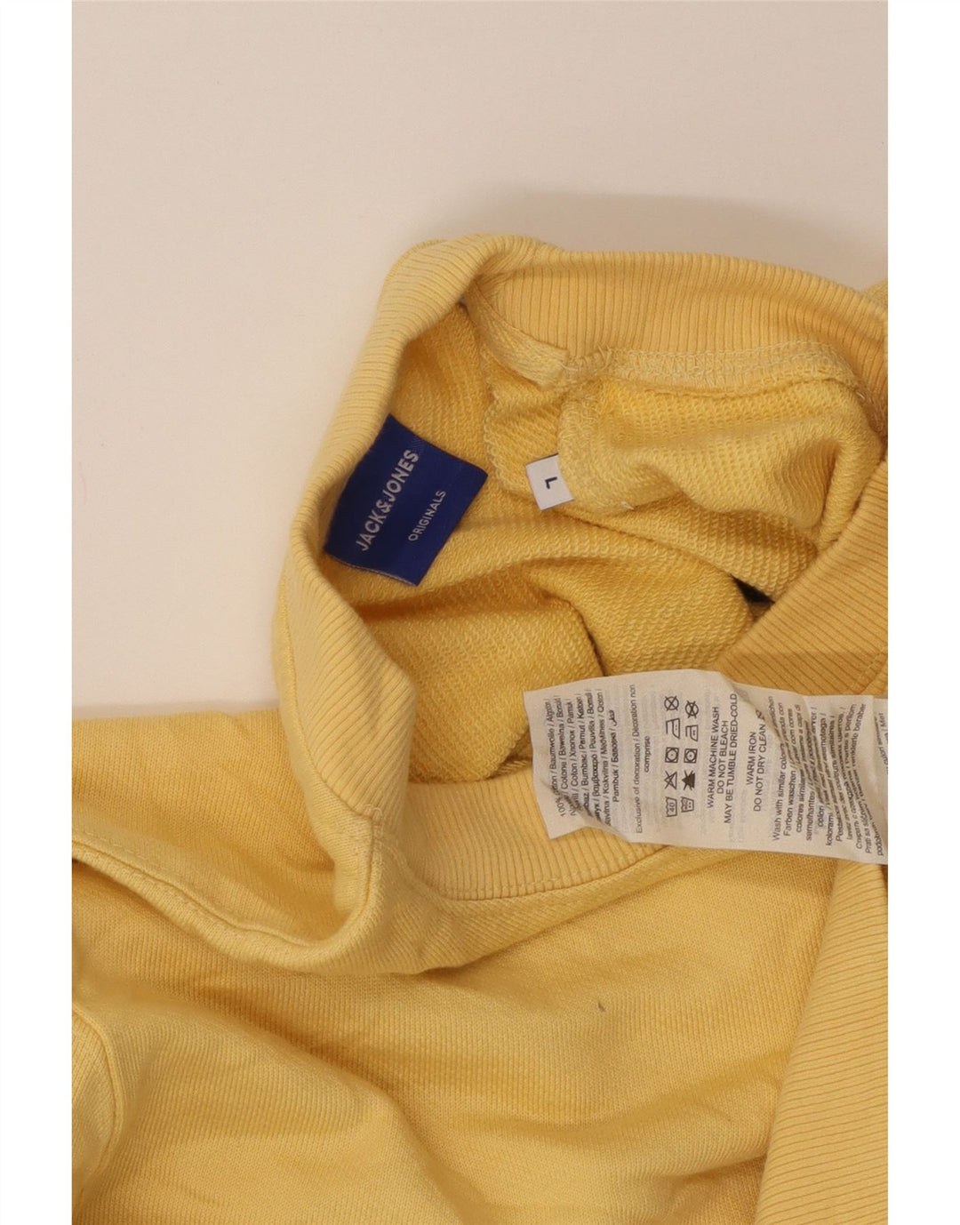 Мужской свитшот с рисунком Jack & Jones, большой желтый хлопковый джемпер
