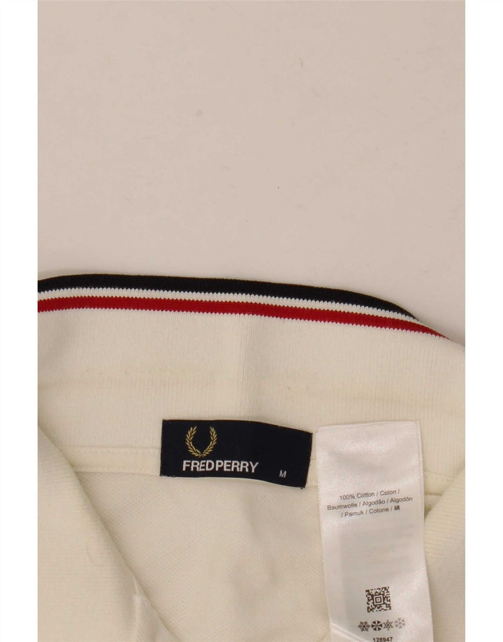 Мужская рубашка поло Fred Perry среднего размера, белый хлопок