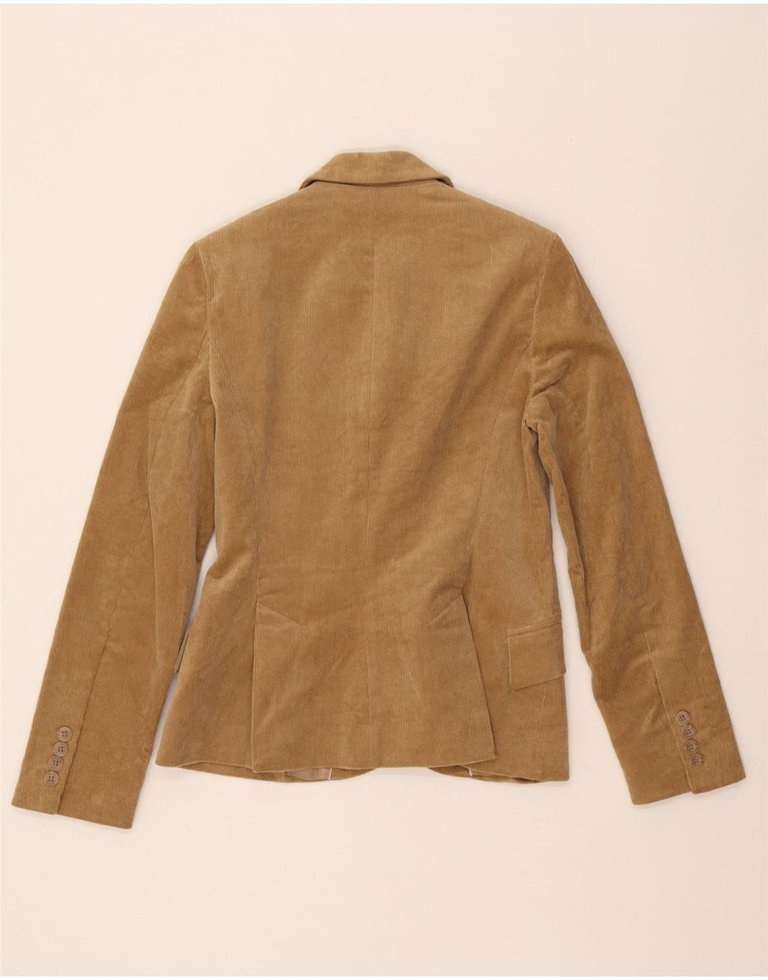 Женский вельветовый пиджак ZARA с 2 пуговицами, цвет ЕС 38, маленький коричневый хлопок